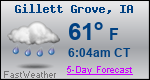 Weather Forecast for Gillett Grove, IA