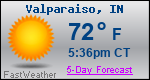 Weather Forecast for Valparaiso, IN