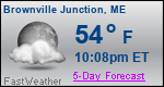 Weather Forecast for Brownville Junction, ME