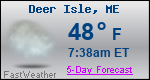 Weather Forecast for Deer Isle, ME