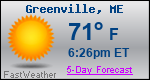 Weather Forecast for Greenville, ME