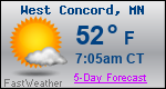 Weather Forecast for West Concord, MN