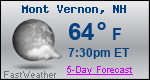 Weather Forecast for Mont Vernon, NH