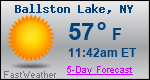 Weather Forecast for Ballston Lake, NY