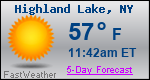 Weather Forecast for Highland Lake, NY