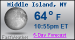 Weather Forecast for Middle Island, NY