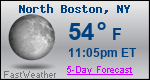 Weather Forecast for North Boston, NY