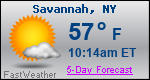 Weather Forecast for Savannah, NY