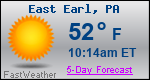 Weather Forecast for East Earl, PA