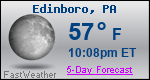 Weather Forecast for Edinboro, PA