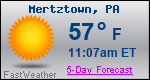 Weather Forecast for Mertztown, PA