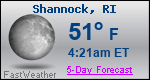 Weather Forecast for Shannock, RI