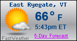 Weather Forecast for East Ryegate, VT
