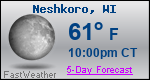 Weather Forecast for Neshkoro, WI