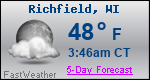 Weather Forecast for Richfield, WI