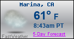 Weather Forecast for Marina, CA