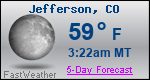 Weather Forecast for Jefferson, CO