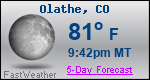 Weather Forecast for Olathe, CO