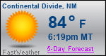 Weather Forecast for Continental Divide, NM