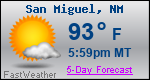 Weather Forecast for San Miguel, NM