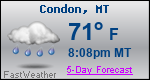 Weather Forecast for Condon, MT