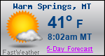 Weather Forecast for Warm Springs, MT