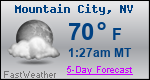 Weather Forecast for Mountain City, NV