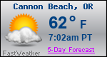 Weather Forecast for Cannon Beach, OR