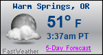 Weather Forecast for Warm Springs, OR