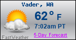 Weather Forecast for Vader, WA