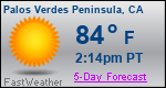 Weather Forecast for Palos Verdes Peninsula, CA