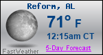 Weather Forecast for Reform, AL