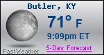 Weather Forecast for Butler, KY