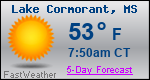 Weather Forecast for Lake Cormorant, MS