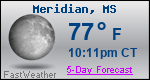 Weather Forecast for Meridian, MS
