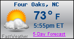 Weather Forecast for Four Oaks, NC