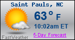 Weather Forecast for Saint Pauls, NC