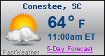 Weather Forecast for Conestee, SC