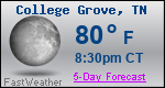 Weather Forecast for College Grove, TN