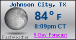 Weather Forecast for Johnson City, TX