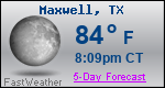 Weather Forecast for Maxwell, TX