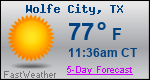 Weather Forecast for Wolfe City, TX