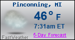 Weather Forecast for Pinconning, MI