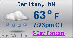Weather Forecast for Carlton, MN
