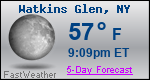 Weather Forecast for Watkins Glen, NY