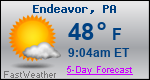Weather Forecast for Endeavor, PA