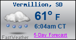 Weather Forecast for Vermillion, SD