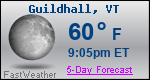 Weather Forecast for Guildhall, VT