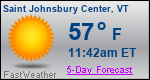 Weather Forecast for Saint Johnsbury Center, VT