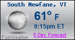 Weather Forecast for South Newfane, VT
